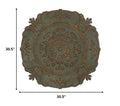 30.5" Distressed Green European Medallion Metal Wall Decor