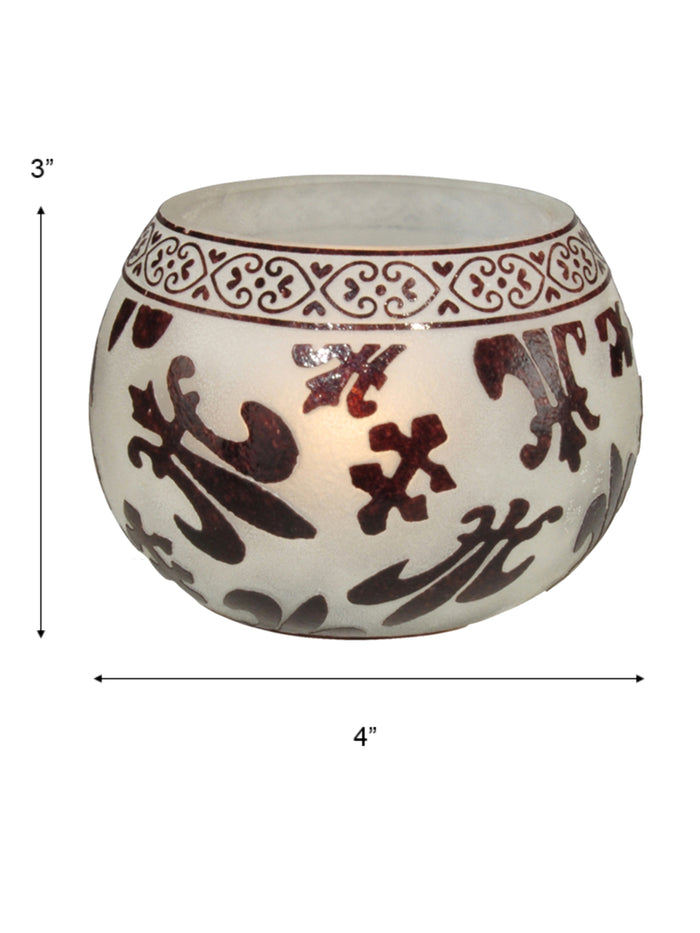 4-Piece Feori Sand Blasted Art Glass Candle Votive