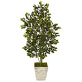 52” Ficus Artificial Tree in Country White Planter