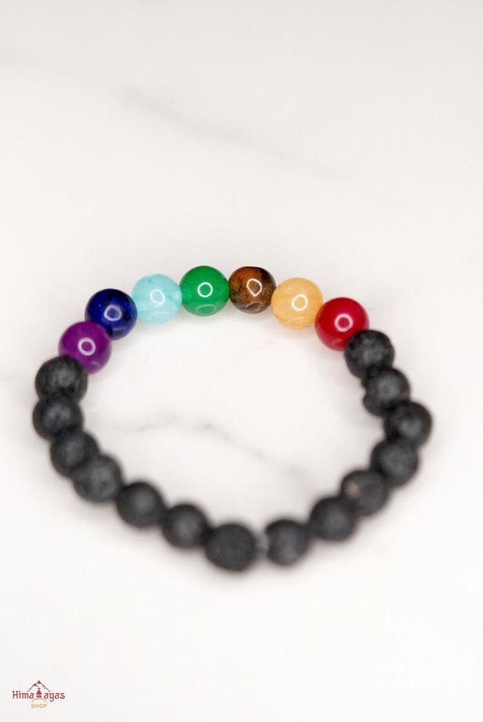 7 Chakra set Bracelet | Chakra Lava Bead Bracelet - Lucky Thanka
