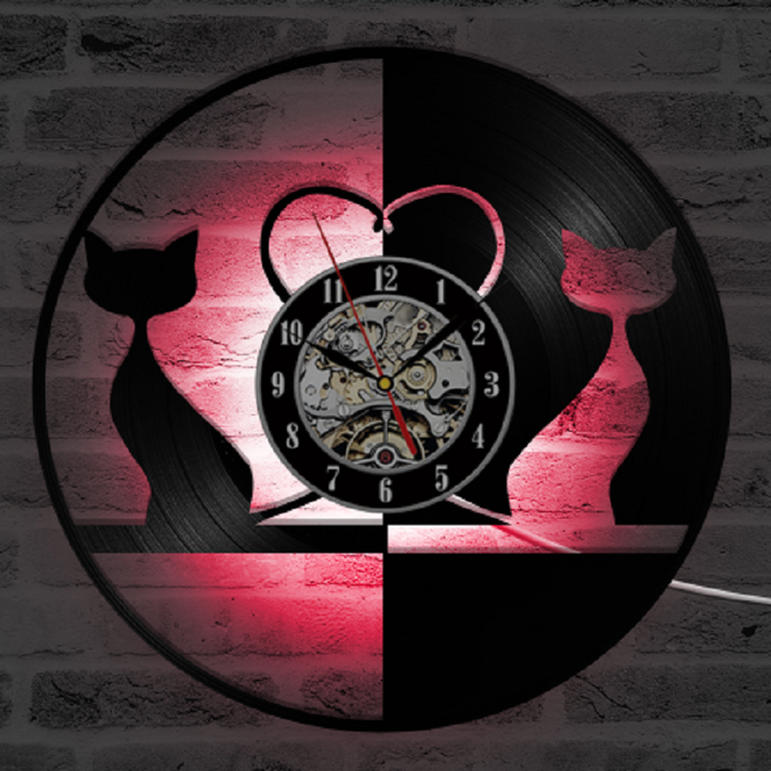 7 Color Changing Cat Clock