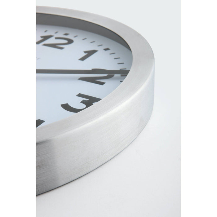 7.5" Nextime Classic Station White & Silver Wall Clock