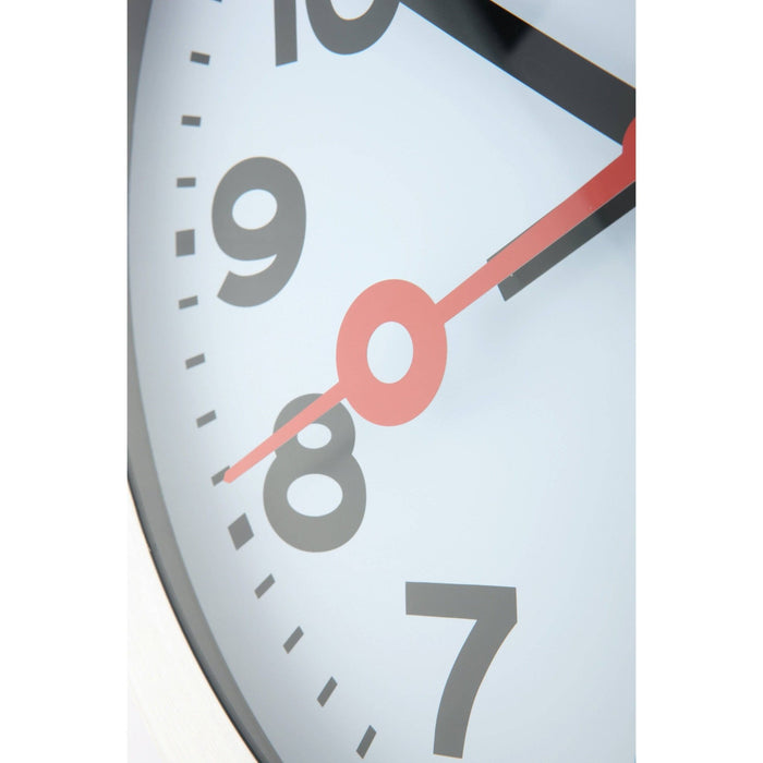 7.5" Nextime Classic Station White & Silver Wall Clock