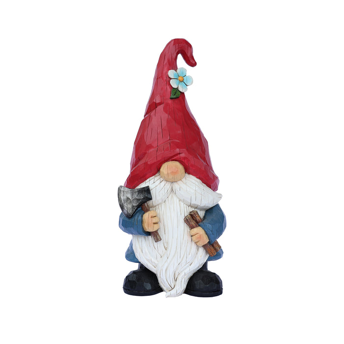 75616-10 - 14in Garden Gnome Chopping Wood