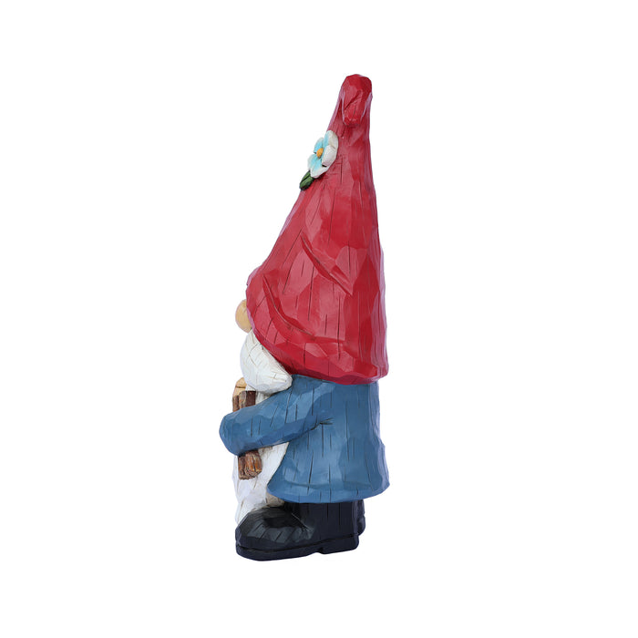 75616-10 - 14in Garden Gnome Chopping Wood
