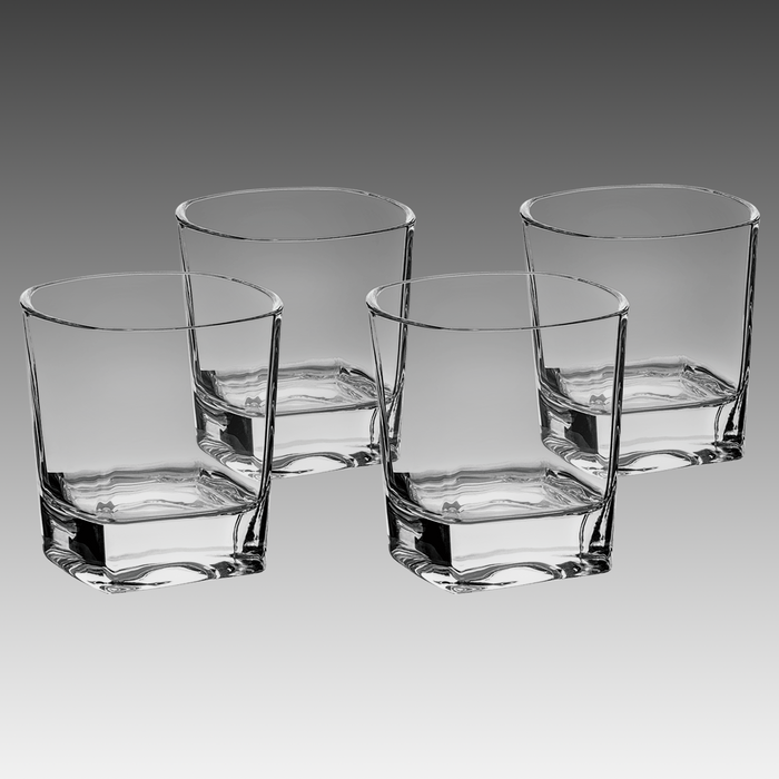 8 oz. Rocks Glasses in a Black Gift Box w/Printed Sleeve
