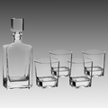 810ml Rectangle Glass Decanter Set w/Four 8 oz. Glasses