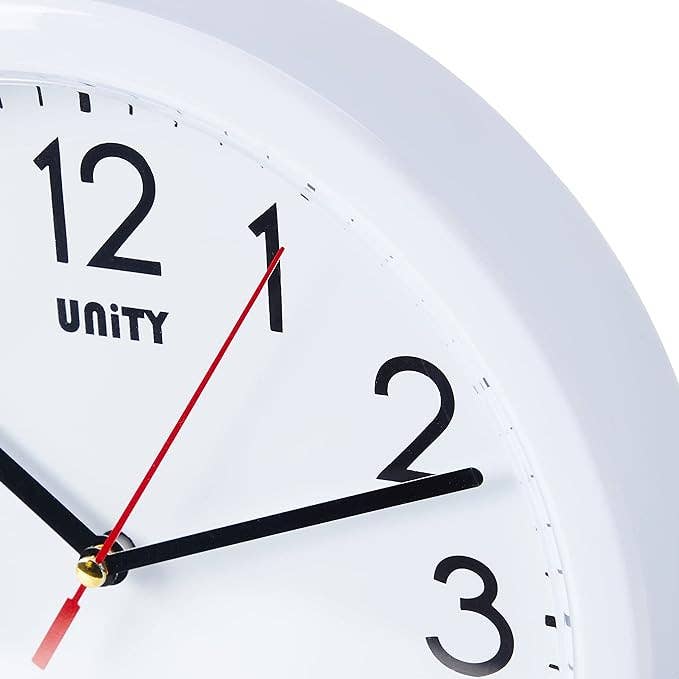 8.5" White Unity Wall Clock w/Silent Sweep