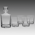 850ml Round Glass Decanter Set w/ Four 9 oz. Glasses