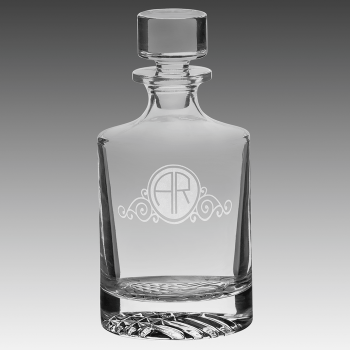 850ml Round Glass Decanter w/Black Gift Box