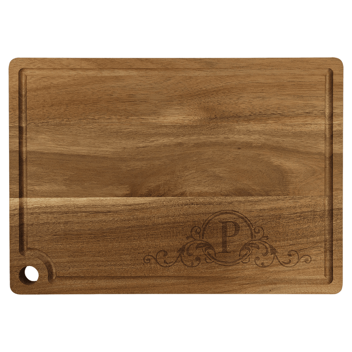 Acacia Cutting Board with Drip Ring and Corner Hole - BA16