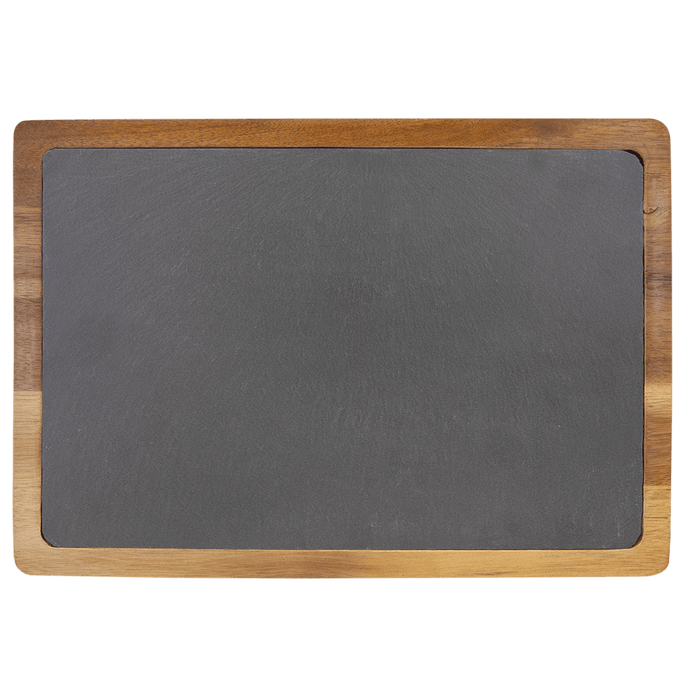 13" x 9" Acacia Wood/Slate Cutting Board