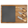 Acacia Wood/Slate Rectangle Cheese Set with Three Tools