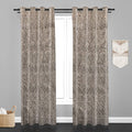 Accra Geometric Design Zari Work Embrodiery Jaquard Curtain - Brown