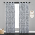 Accra Geometric Design Zari Work Embrodiery Jaquard Curtain - Dark Grey