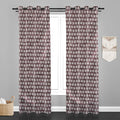 Accra  Leaf Design Zari Work Embrodiery Jaquard Curtain - Purple