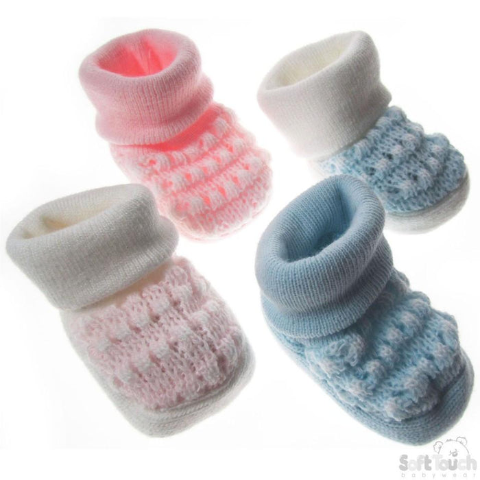 ACRYLIC TURNOVER BABY BOOTEES: S402 - Kidswholesale.co.uk