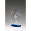 7.75" Clear Acrylic w/Blue Accents and Blue Acrylic Base