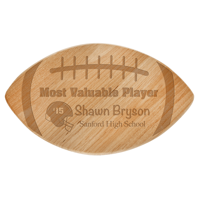 11" x 6.5" Alder Football Plaque