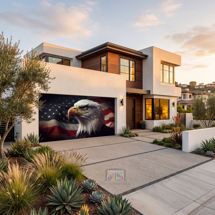 American Bald Eagle symbol of America Garage Door Wrap Cover Decoration Banner Backdrop