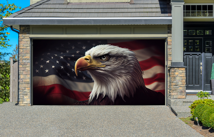 American Bald Eagle symbol of America Garage Door Wrap Cover Decoration Banner Backdrop