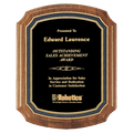American Walnut Plaque w/Gold Border Textured Black Plate
