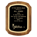 American Walnut Plaque w/Gold Border Design Plate