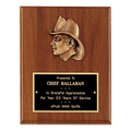 American Walnut Plaque w/Firefighter Relief and Brass Plate