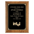 American Walnut Plaque w/Gold Border Black Brass Plate