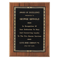 Jewelers Black Gold Border Plate on American Walnut Plaque