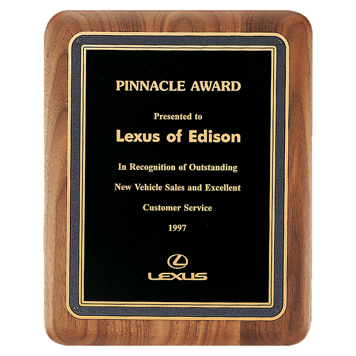 American Walnut Plaque with Rounded Corners - PWW75