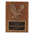 Solid American Walnut Plaque w/Sculpted Relief Eagle Casting