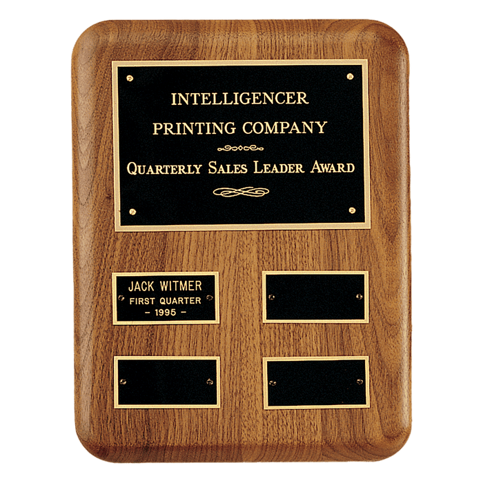 American Walnut Edge Quarterly Award Perpetual Plaque