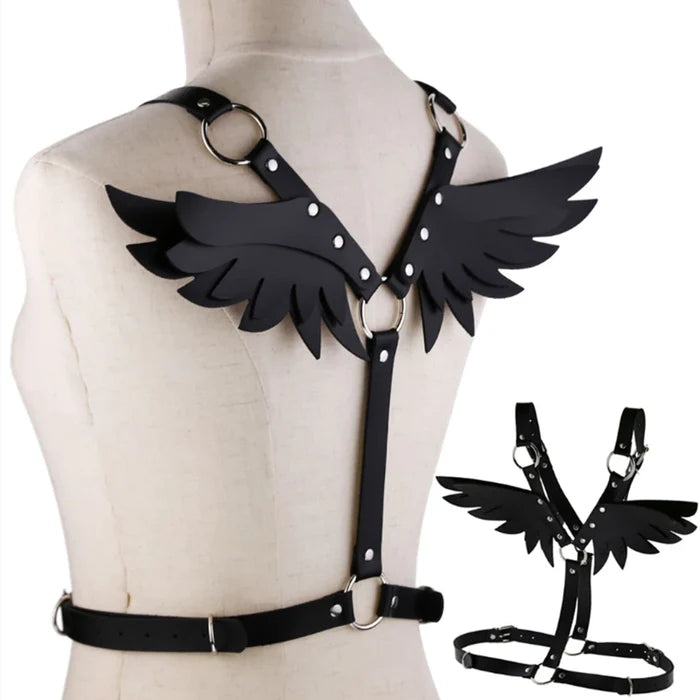Angel Wings Leather Harness