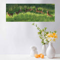 24 inch Poconos Fawn Jumping Panoramic Decal Installed Above Vases