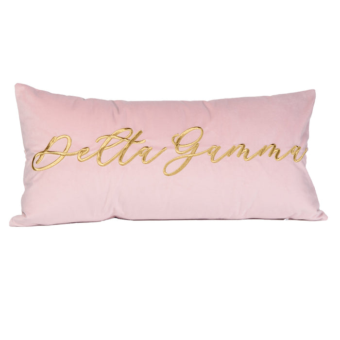 AOPi Sorority Velvet Lumbar Pillow
