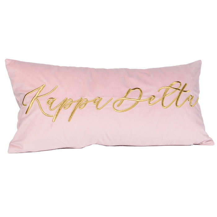 AOPi Sorority Velvet Lumbar Pillow