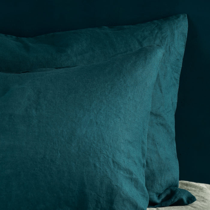 Atlantic Blue French Linen Bedding and Bed Sheets