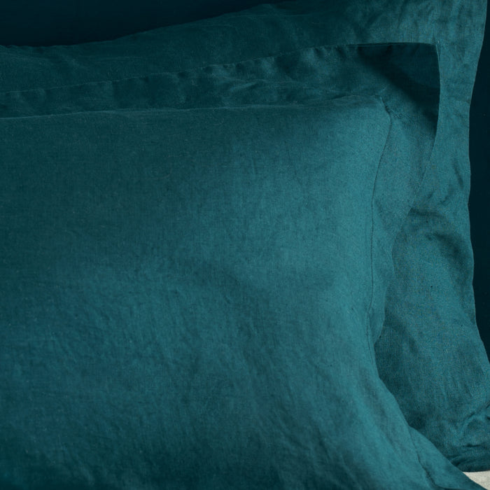 Atlantic Blue French Linen Bedding and Bed Sheets