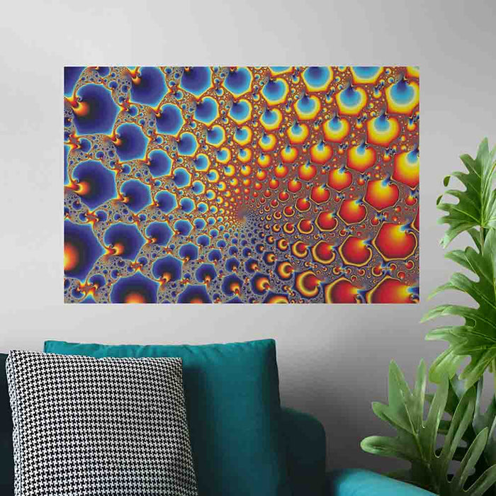 24 inch Hypnotic Portal Fractal Art Poster Displayed on Wall