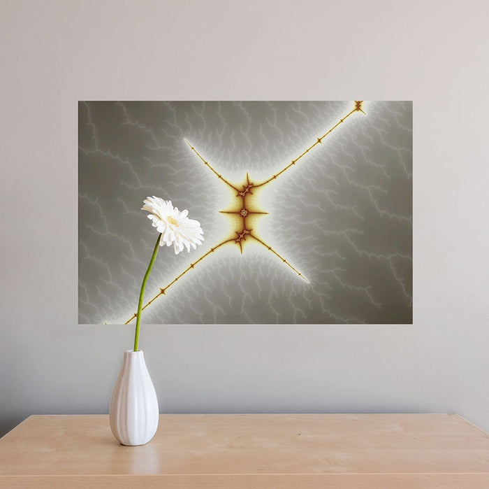24 inch Star X Fractal Poster Displayed Above Table