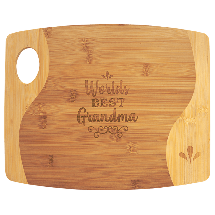 x 5/16" Bamboo Two Tone Cutting Board with Handle