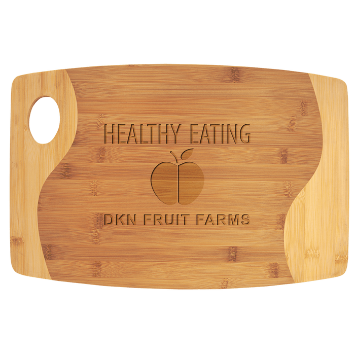 17.75" x 11.75" Bamboo Two Tone Cutting Board with Handle