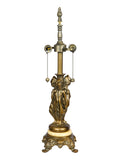 Bardeen 27" Tall 3-Lady Antique Brass Finish Marble Metal Base