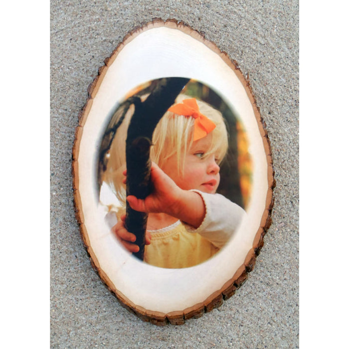 7" Old West Log Elmwood Plaque
