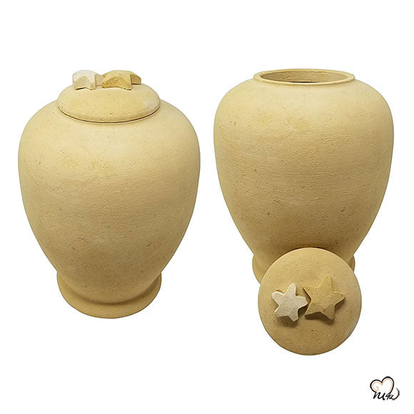 Beige Starfish Biodegradable Sand Urn, Biodegradable Urn - ExquisiteUrns