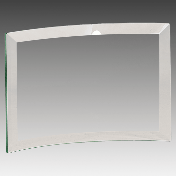 6" x 4" x.25" Beveled Jade Glass Crescent