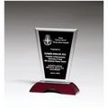 6" x 8" Black Clear Glass with High Gloss Rosewood Base