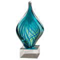 Blue and Green Twist Art Glass on Base - AGAR96