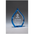6.25" Blue Flame Acrylic w/Clear  Center and Silver Post
